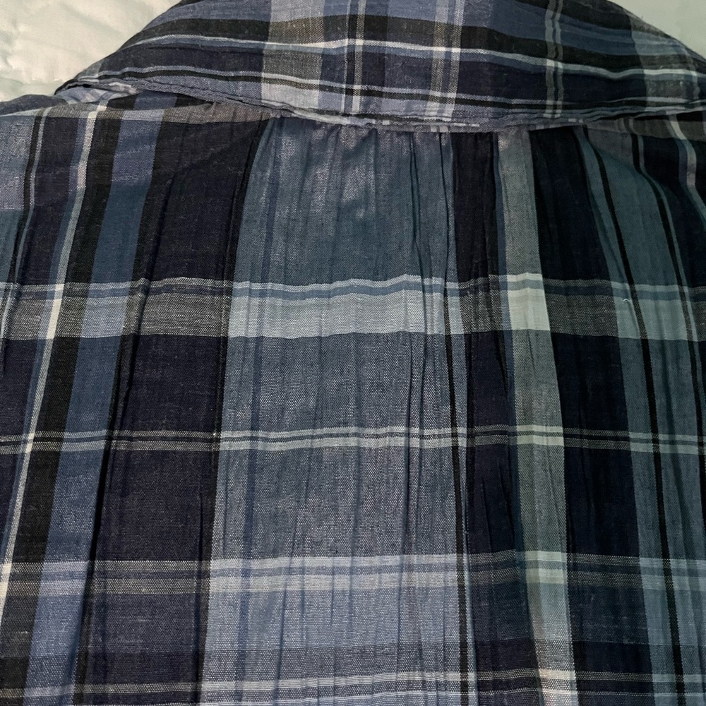 Croft & Barrow Blue Plaid Shirt - Picture 6 of 7
